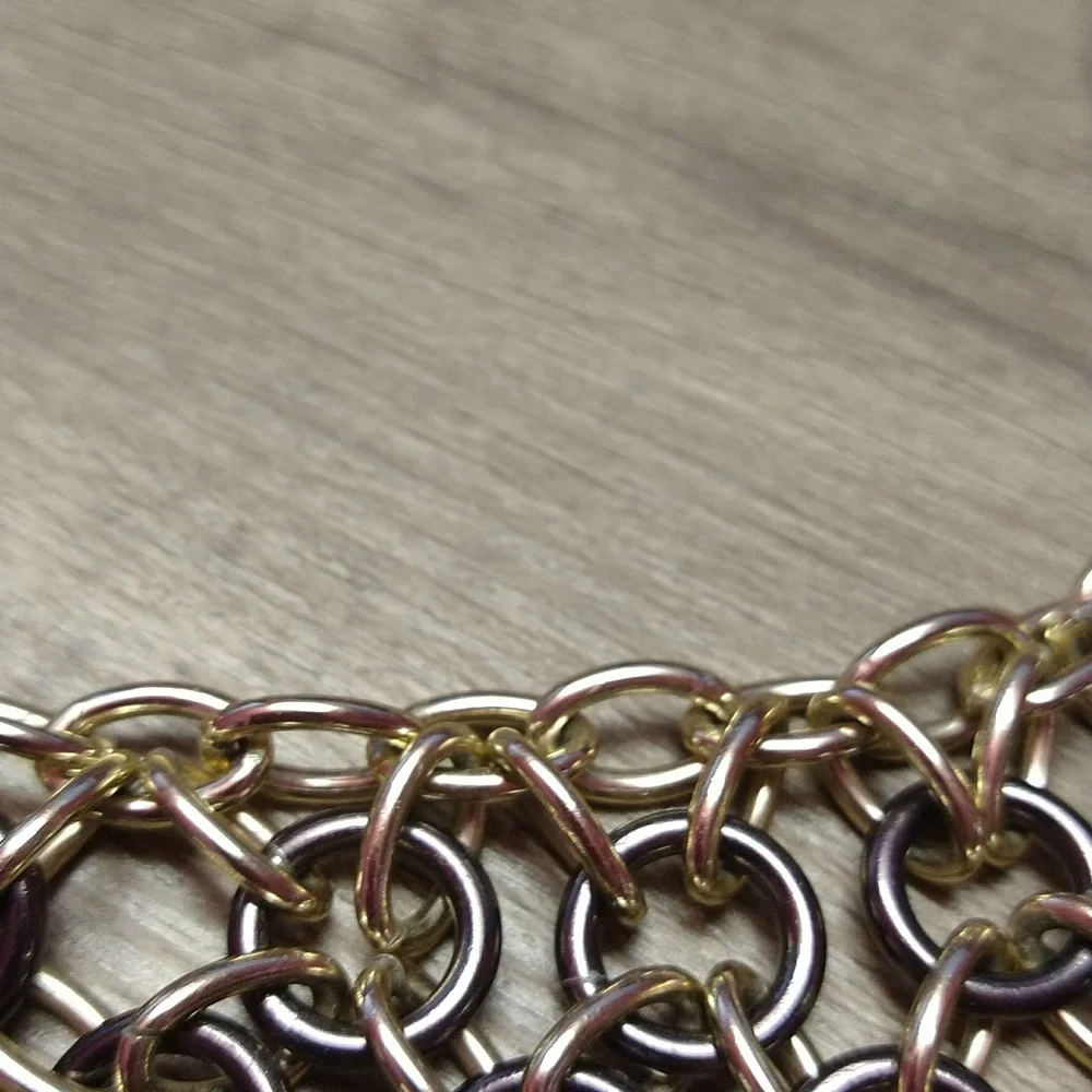 Statement Black and Goldtone Chainlink Necklace - Picture 3 of 5